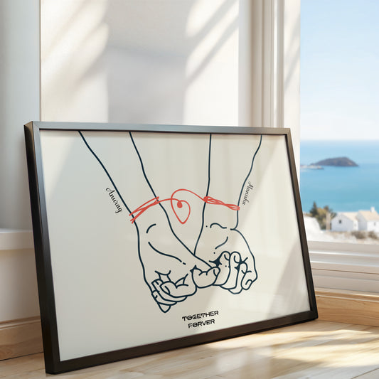 Love Forever - Personalized Couple Line Art Poster