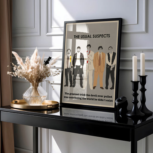 The Usual Suspects Minimalist Poster – Iconic Line-Up Scene