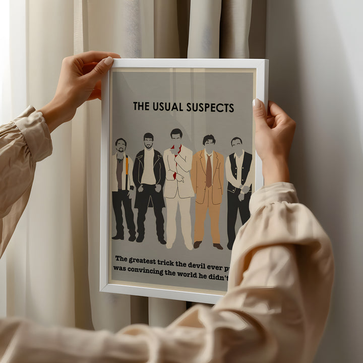 The Usual Suspects Minimalist Poster – Iconic Line-Up Scene – FEMTOARTS