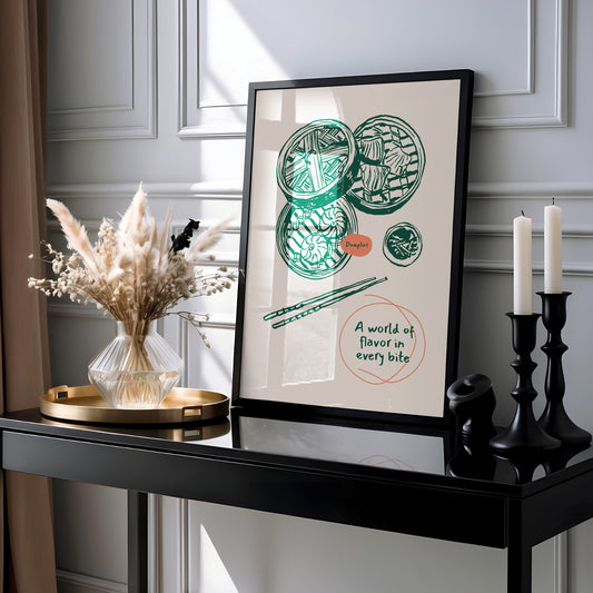 A World of Flavor – Dumpling Art Poster