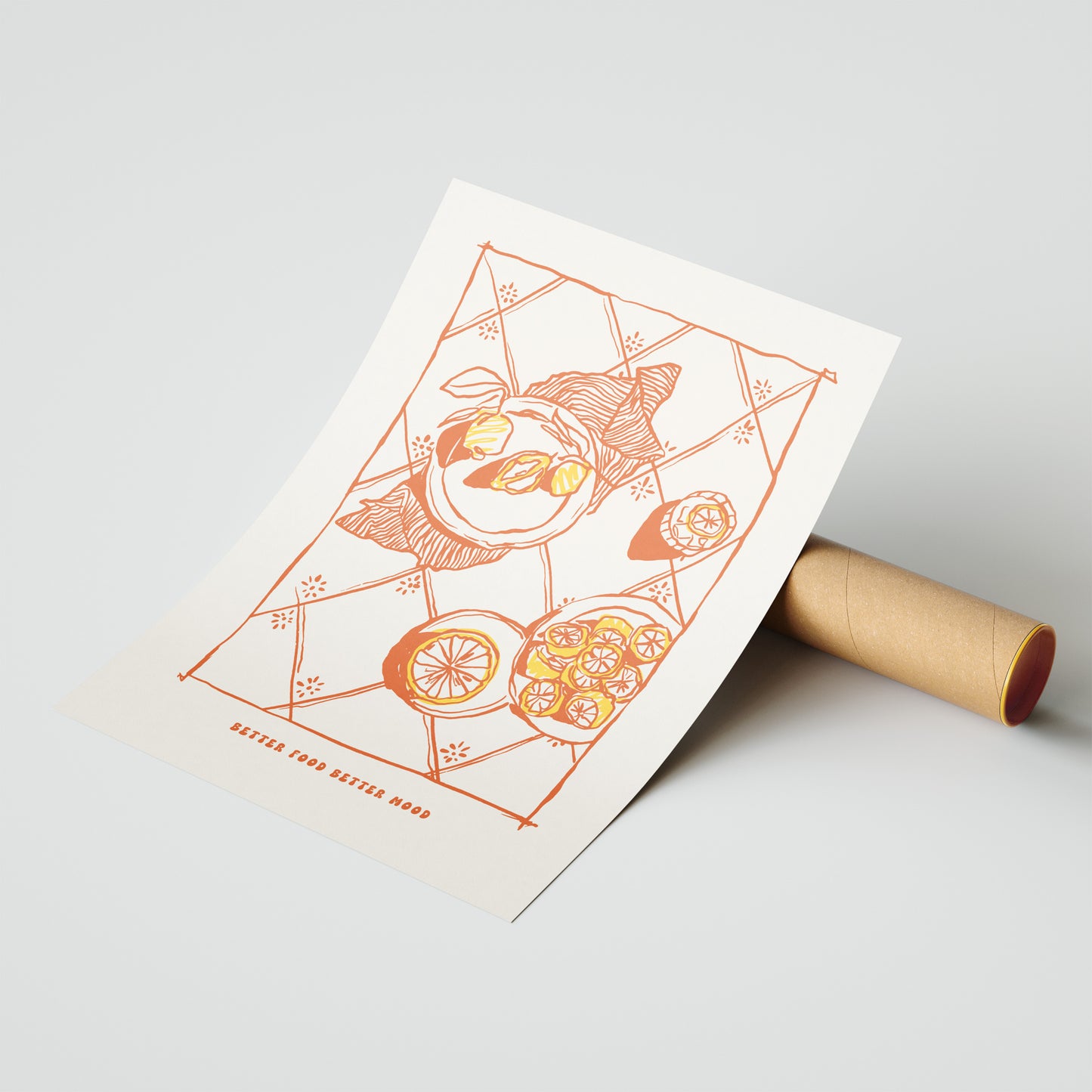 “Better Food, Better Mood” Kitchen Art Print