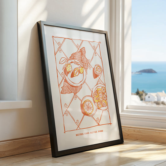 “Better Food, Better Mood” Kitchen Art Print