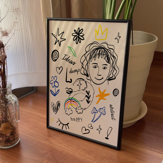 Idea Dump Chaotic Doodle Art Print