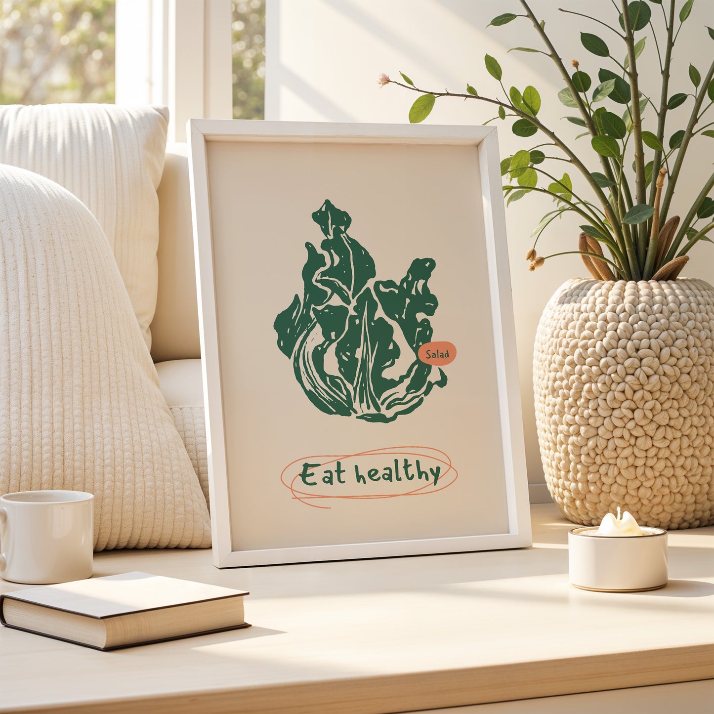 Eat Healthy – Fresh Greens Art Poster