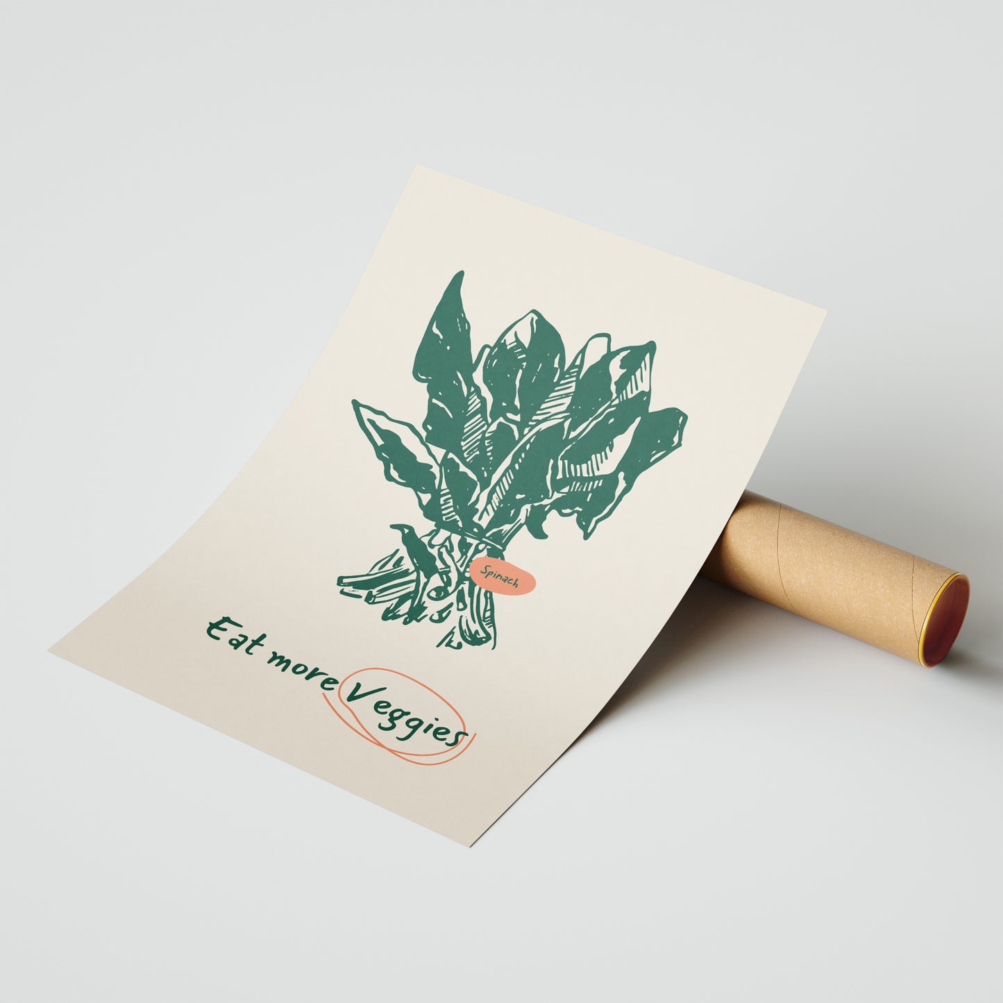Eat More Veggies – Spinach Kitchen Art Print