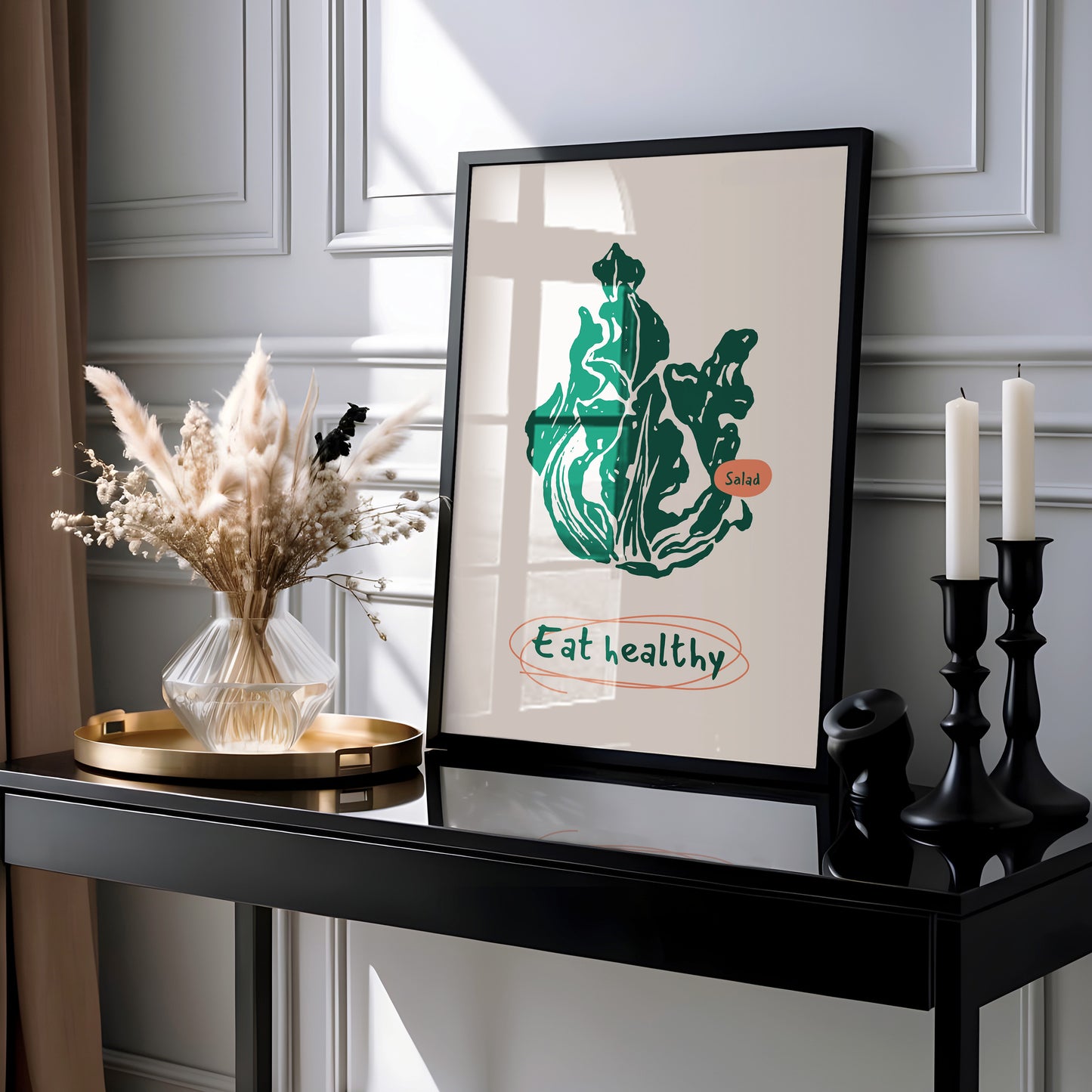 Eat Healthy – Fresh Greens Art Poster