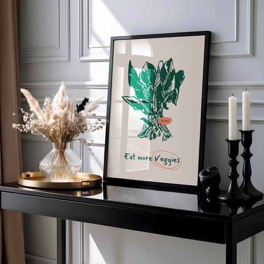 Eat More Veggies – Spinach Kitchen Art Print