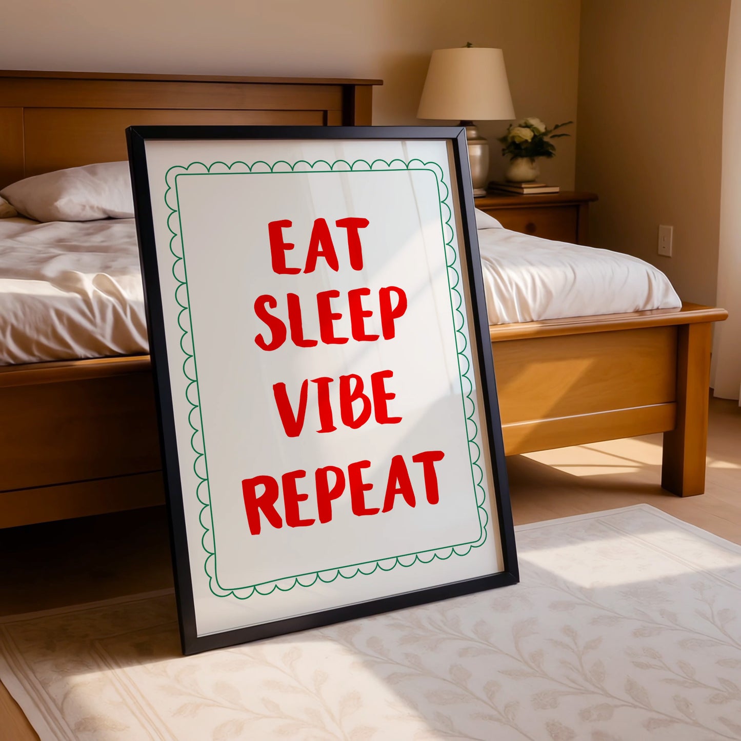 Eat Sleep Vibe Repeat – Positive Energy Wall Art