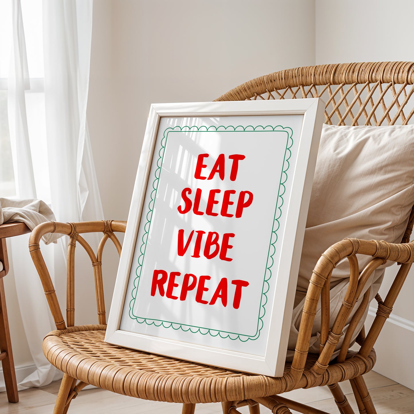 Eat Sleep Vibe Repeat – Positive Energy Wall Art