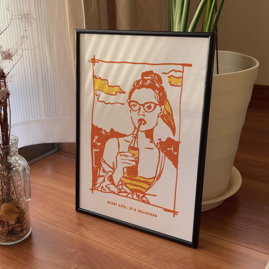 Sip & Slay – Retro Summer Vibes Poster