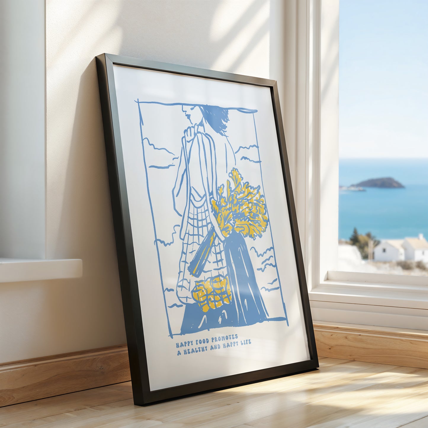 “Happy Food, Happy Life” Wellness Art Print