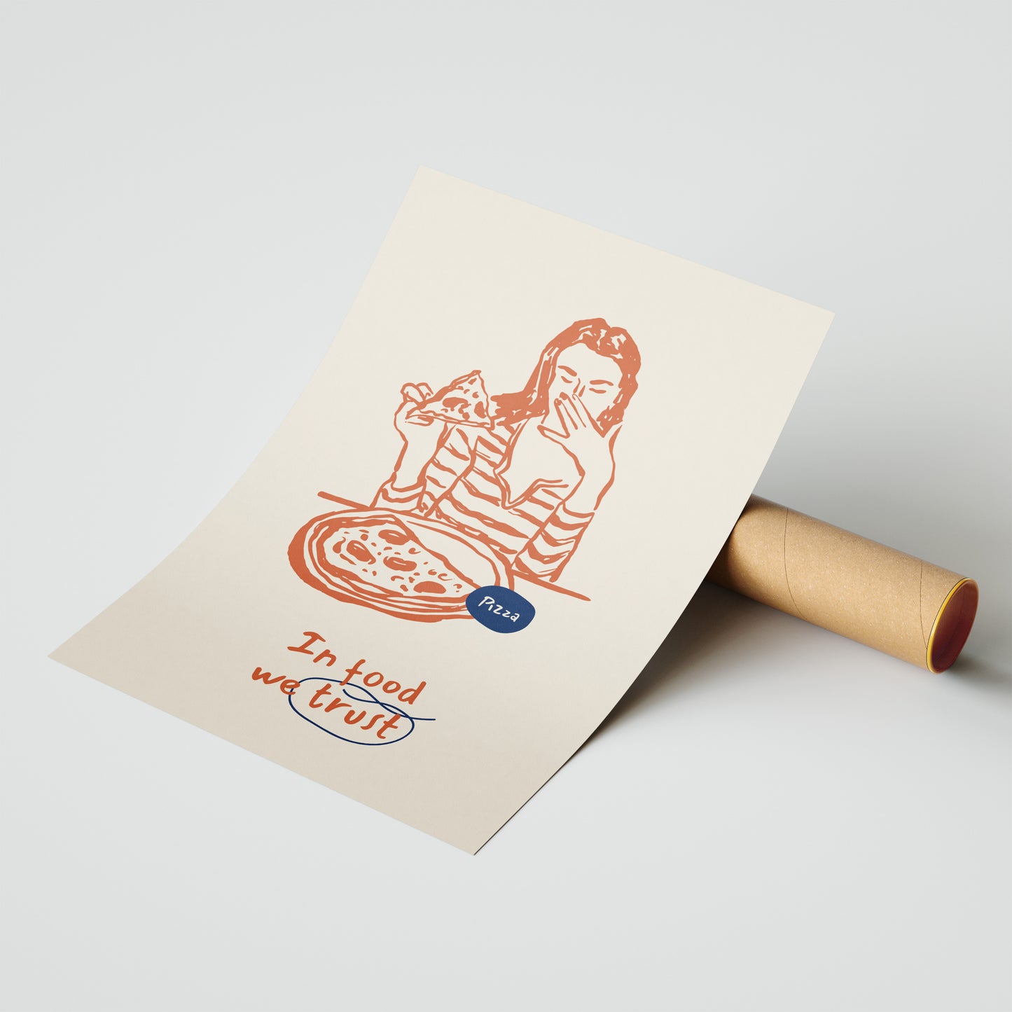 "In Food We Trust" - Fun Pizza Art Print