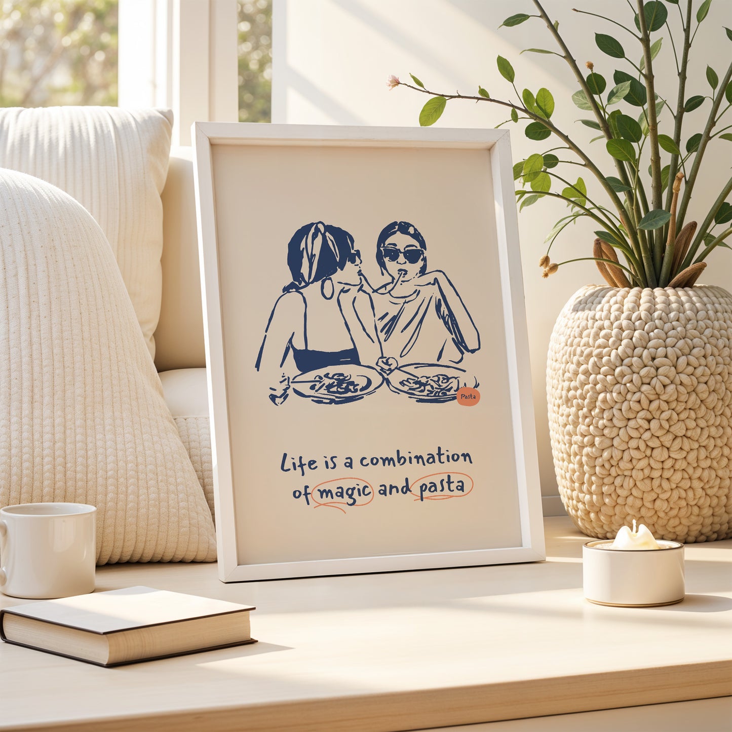 Magic & Pasta – Whimsical Food Quote Art Print