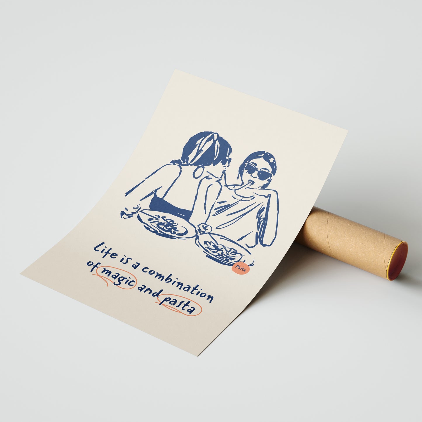 Magic & Pasta – Whimsical Food Quote Art Print