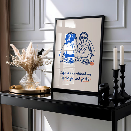 Magic & Pasta – Whimsical Food Quote Art Print