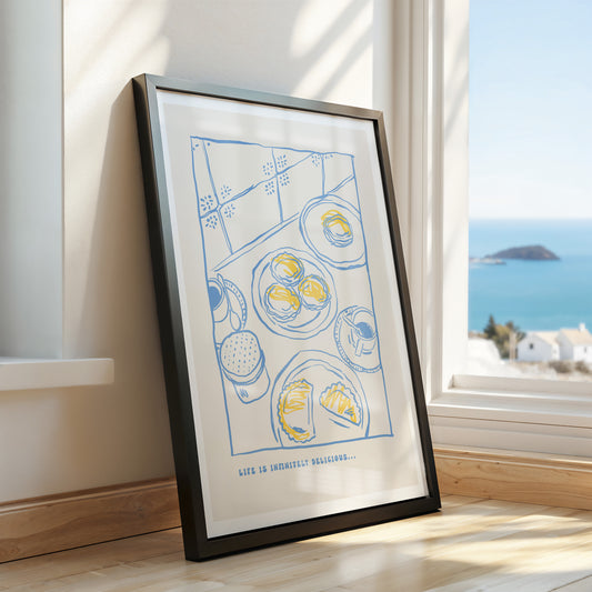 Life Is Infinitely Delicious – Minimal Food Art Poster