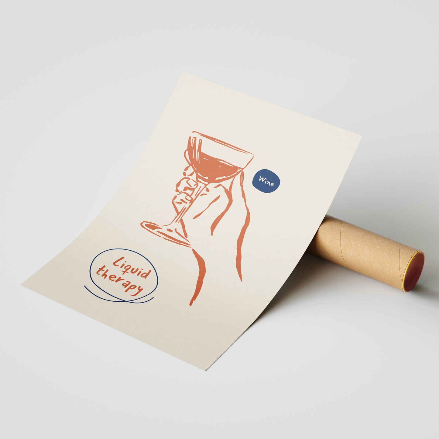 "Liquid Therapy" – Minimalist Wine Art Poster