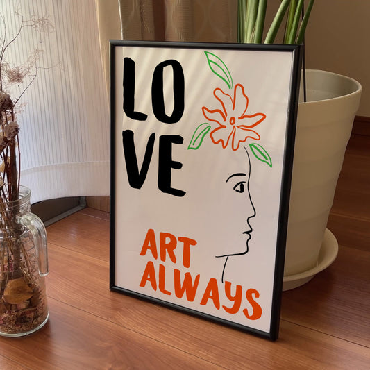 Love Art Always – Minimal Line Art Poster