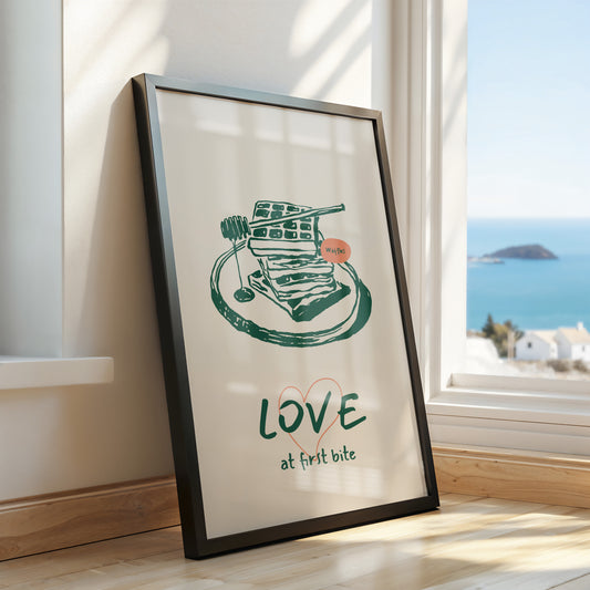 Love at First Bite Waffle Art Print