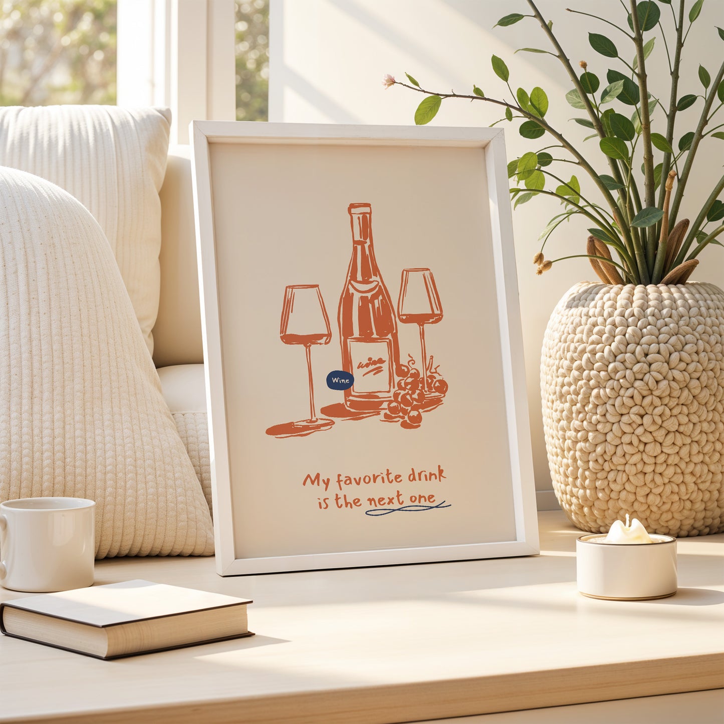 "My Favorite Drink is the Next One" – Wine Lover’s Quote Poster