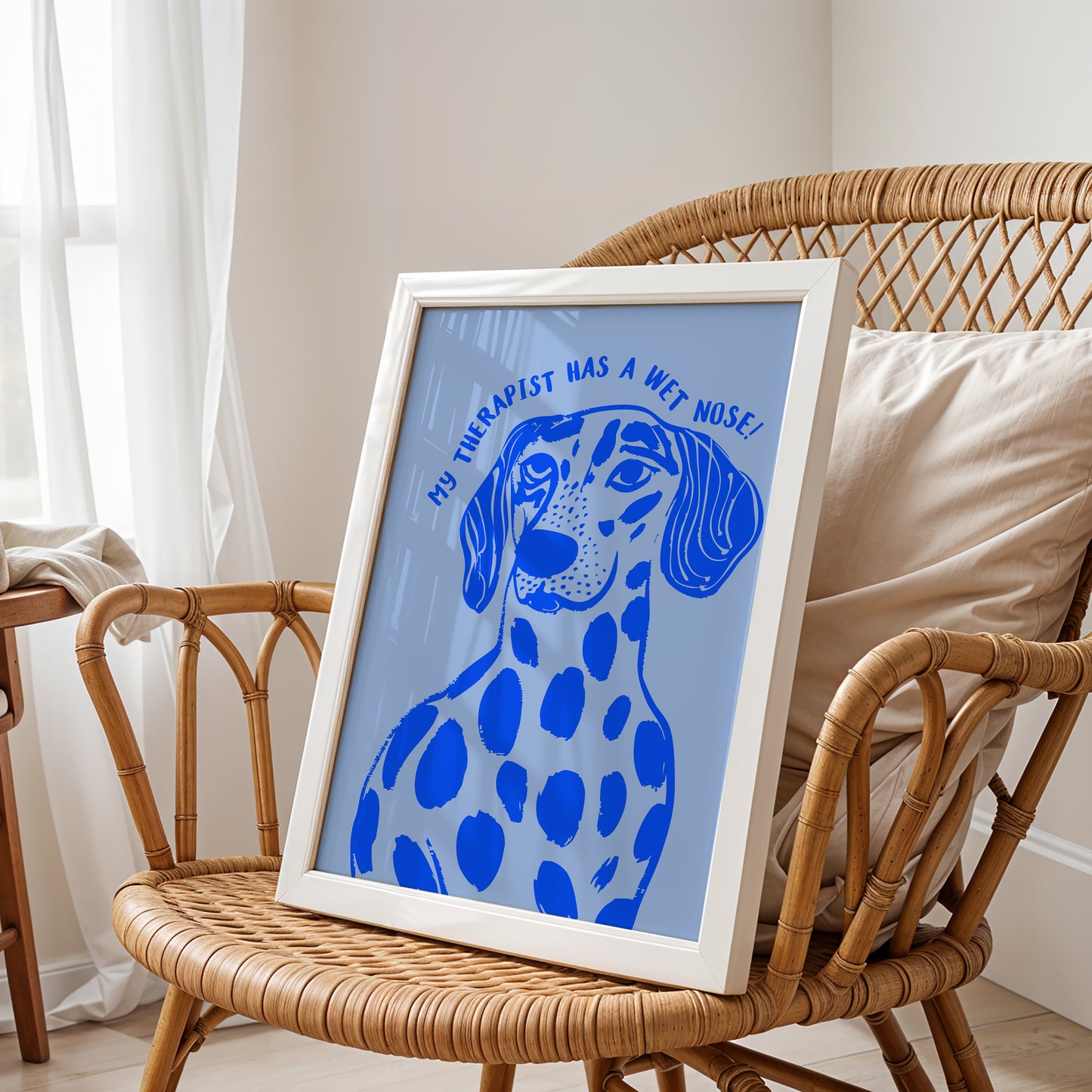 "My Therapist Has a Wet Nose" Dog Lover Art Print