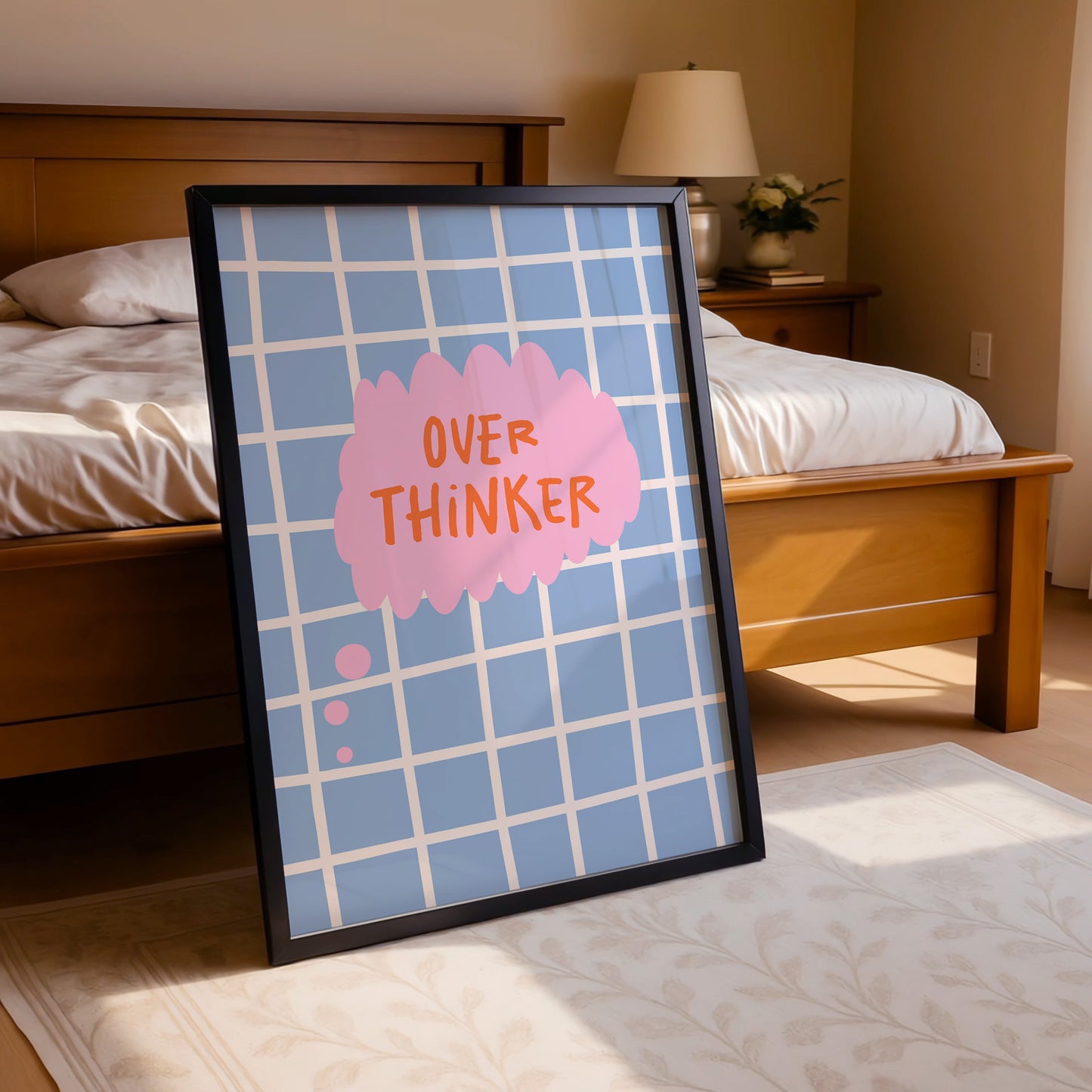 Overthinker – Pastel Grid Poster