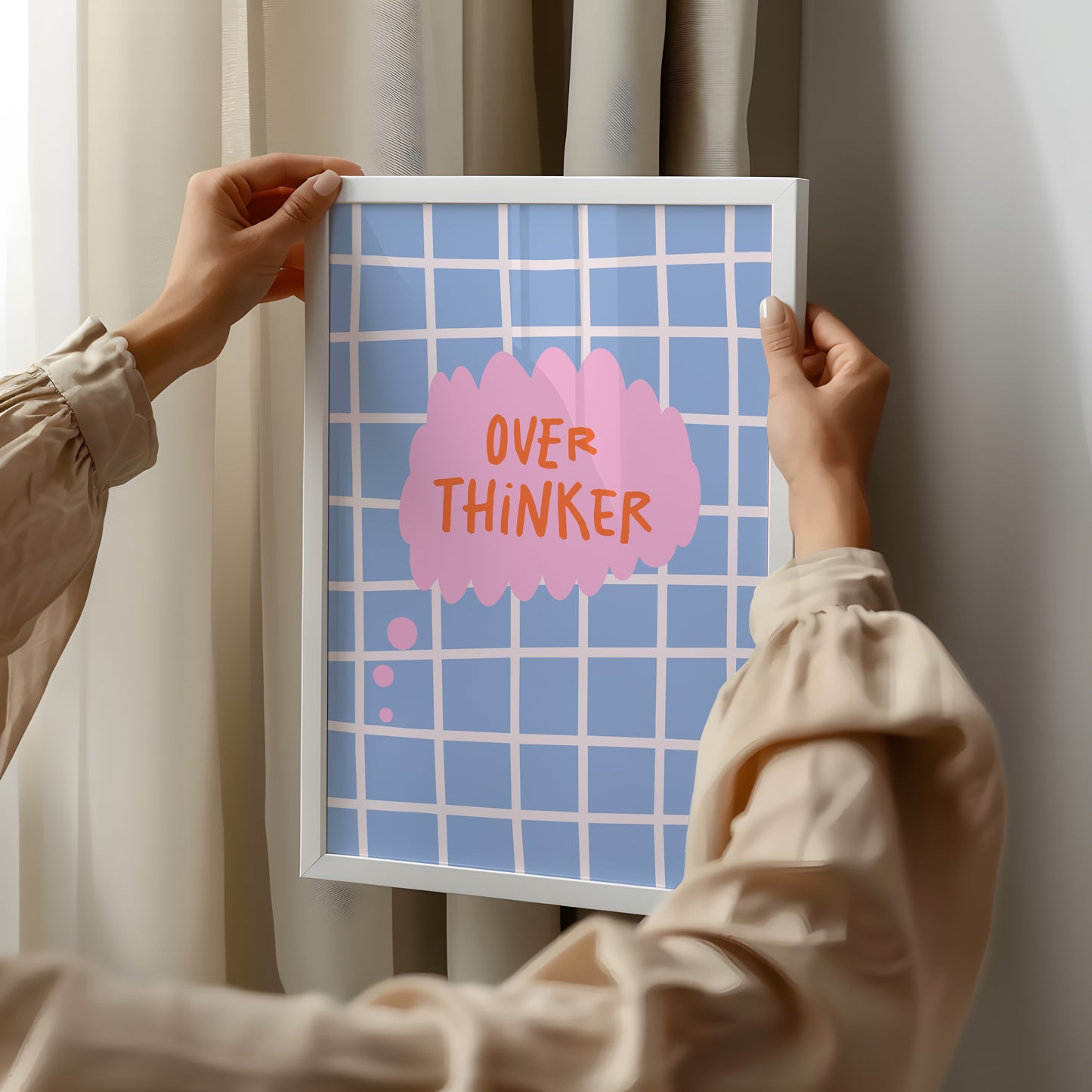 Overthinker – Pastel Grid Poster