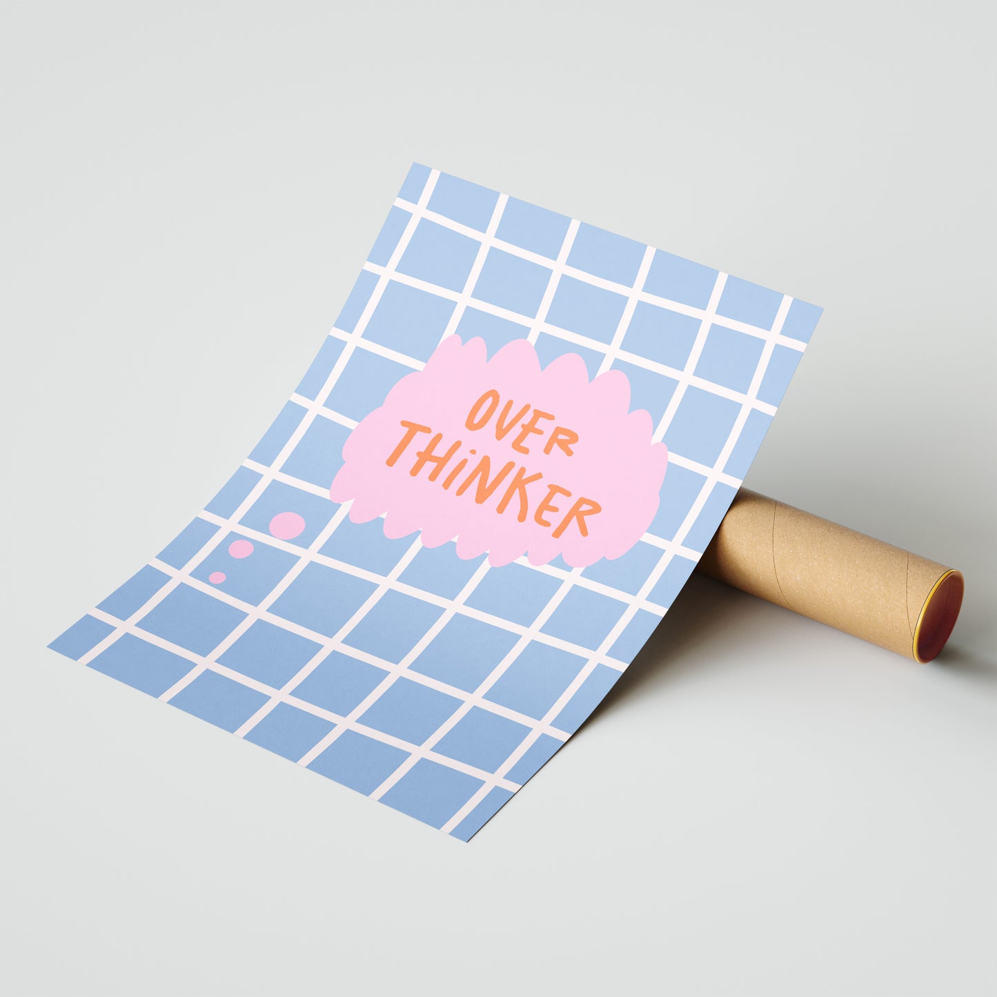 Overthinker – Pastel Grid Poster