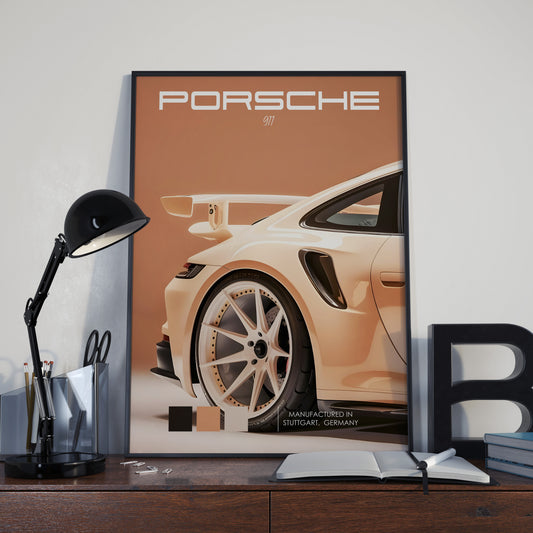 Porsche 911 Carrera Tan Poster