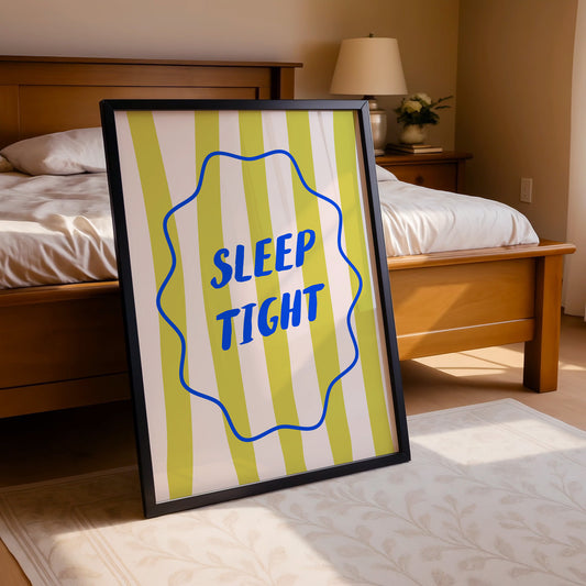 Sleep Tight – Calming Striped Wall Print