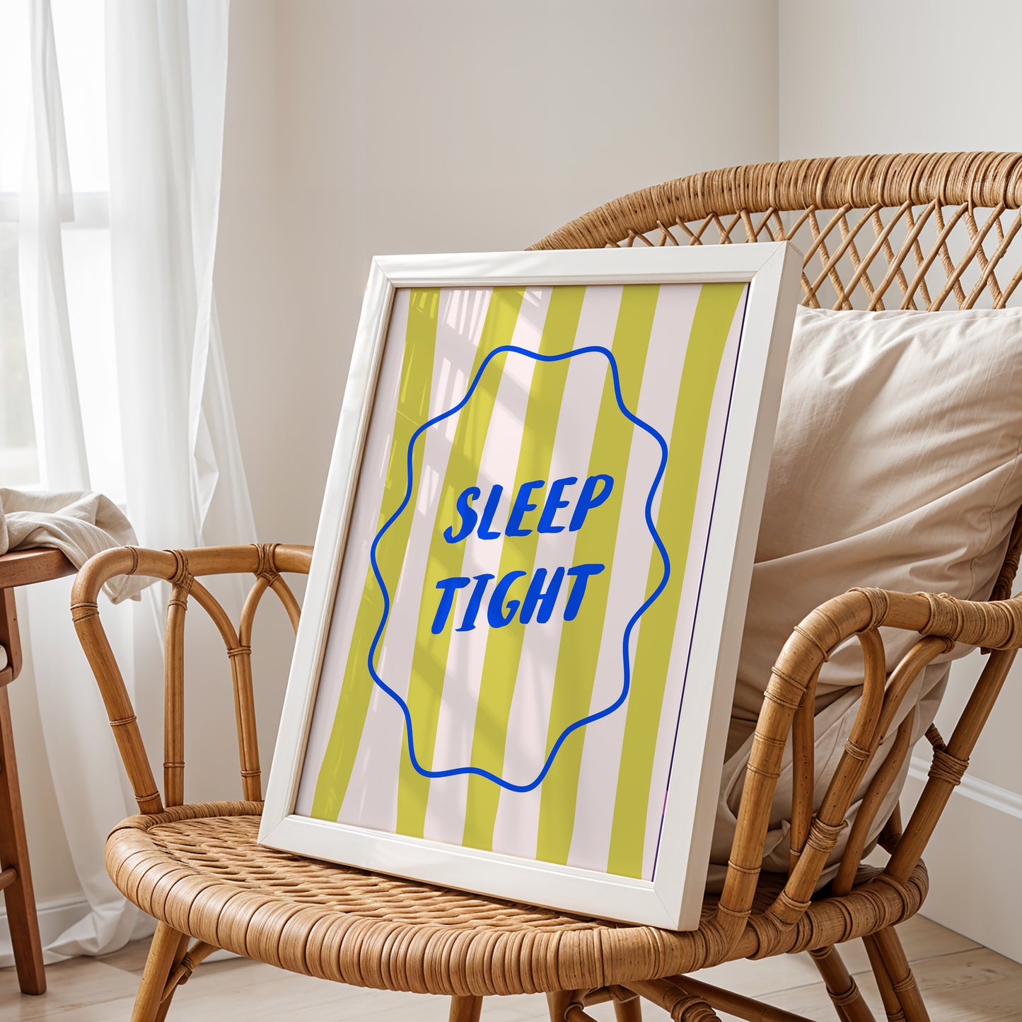 Sleep Tight – Calming Striped Wall Print