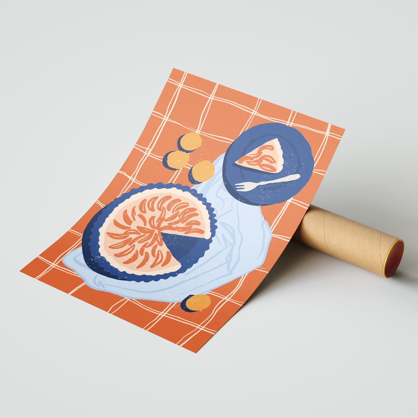 Sunny Slice – Vibrant Citrus Pie Art Print