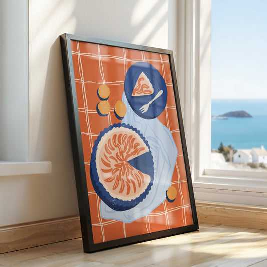 Sunny Slice – Vibrant Citrus Pie Art Print