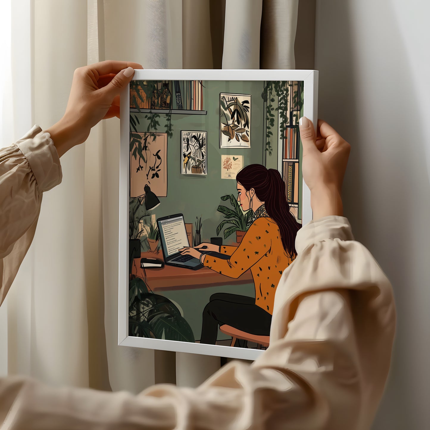 The Cozy Work Corner – Illustrated Wall Art