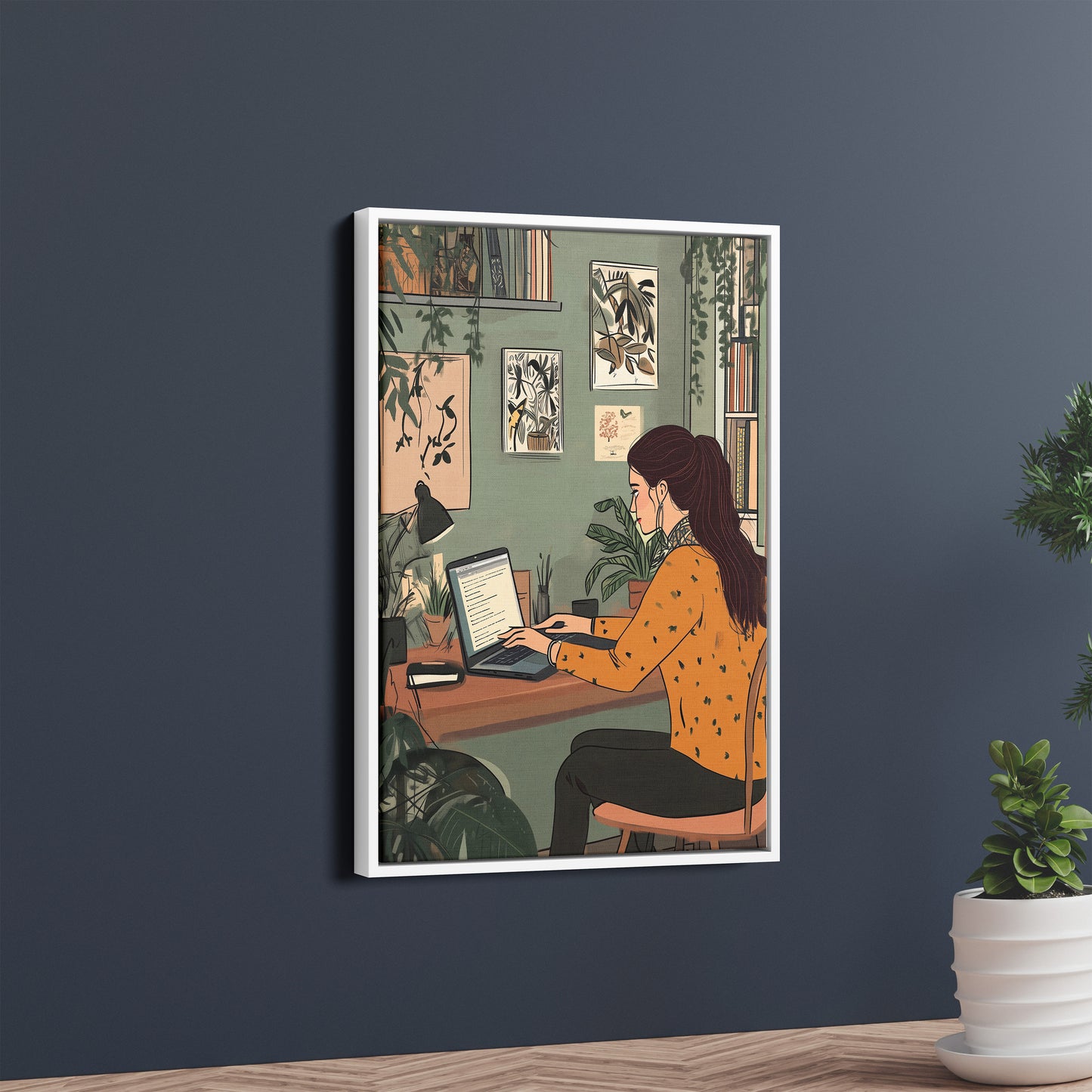 The Cozy Work Corner – Illustrated Wall Art