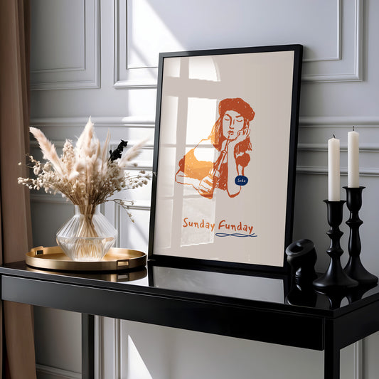 "Sunday Funday" Chic Art Print