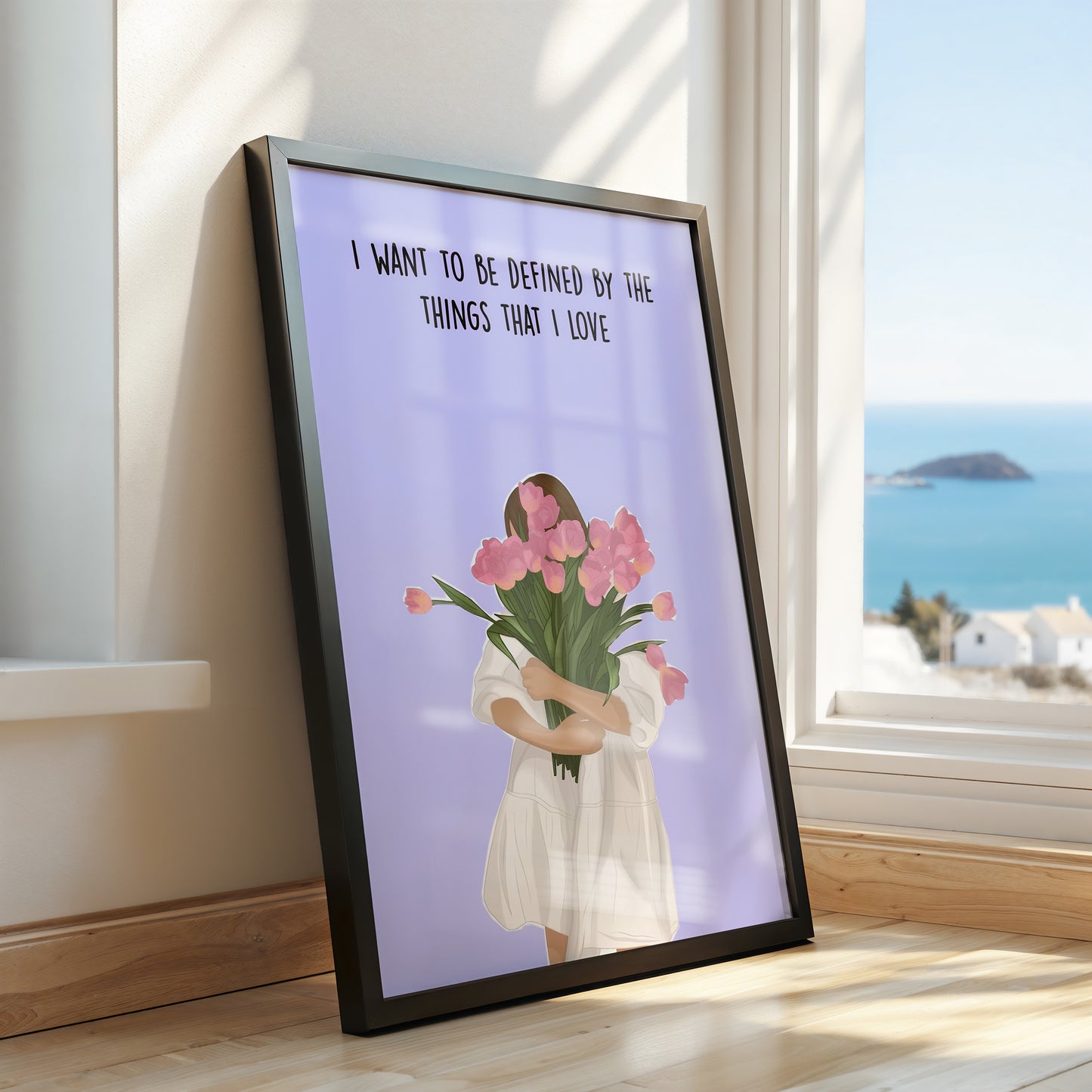 "Defined by the Things I Love" – Soft Feminine Poster