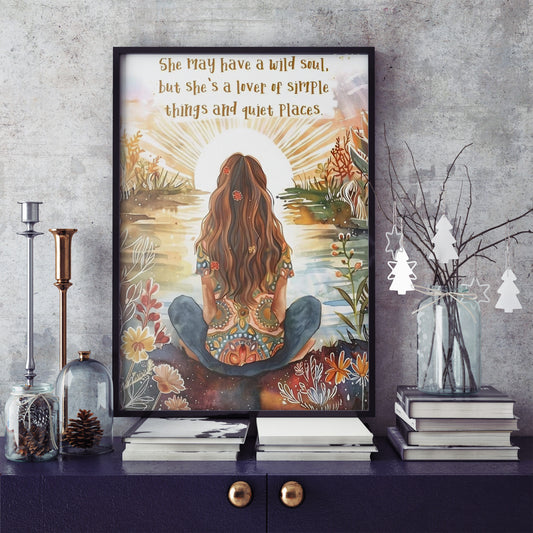 Wild Soul, Gentle Heart – Boho Inspirational Poster