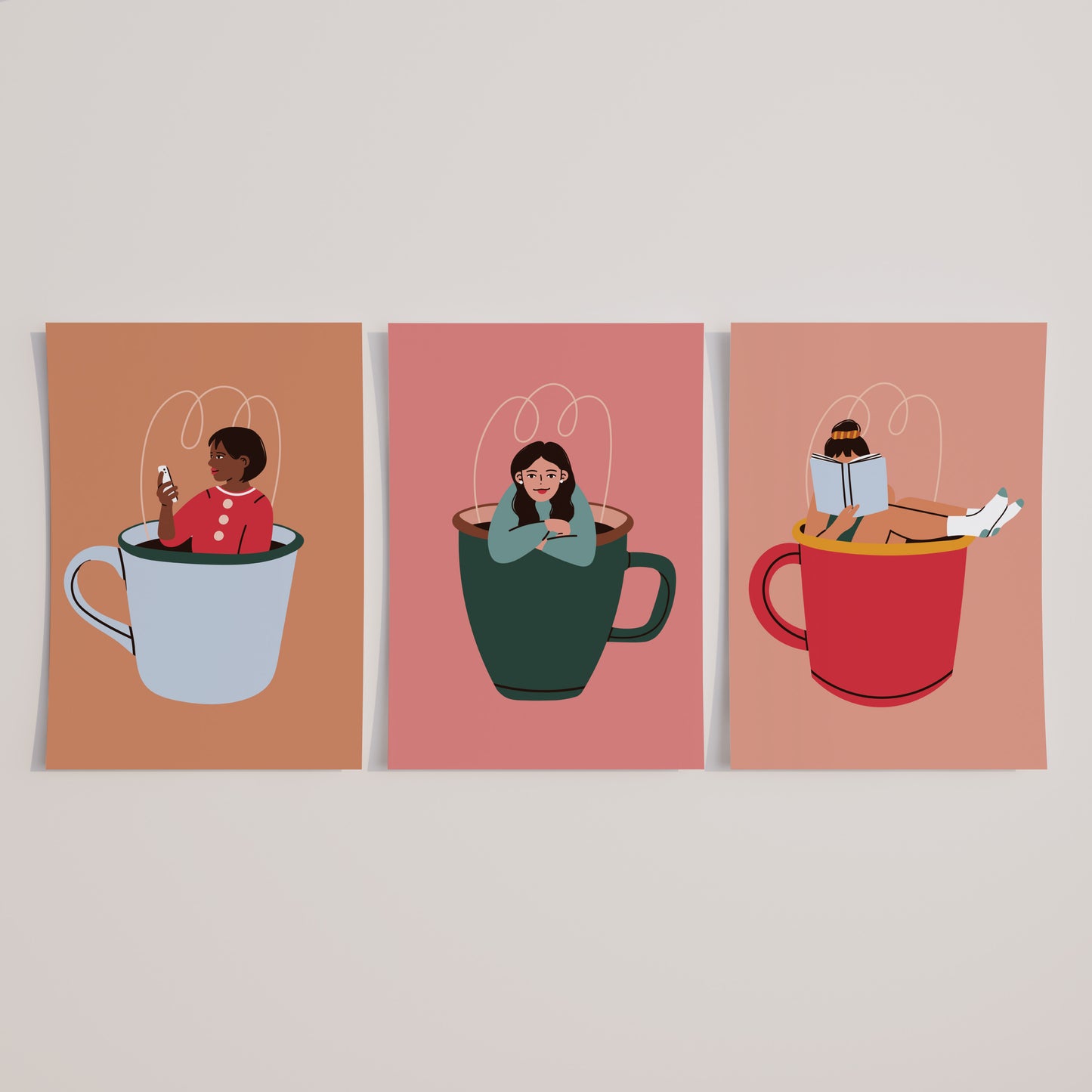 A girl loves her coffee ( Combo of 3 posters)