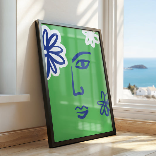 Floral Muse – Minimalist Line Art Face Poster
