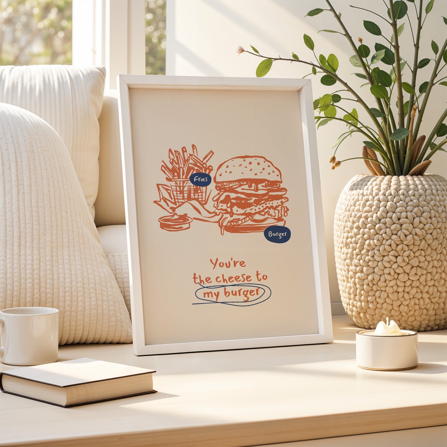 You're the Cheese to My Burger – Foodie Love Poster