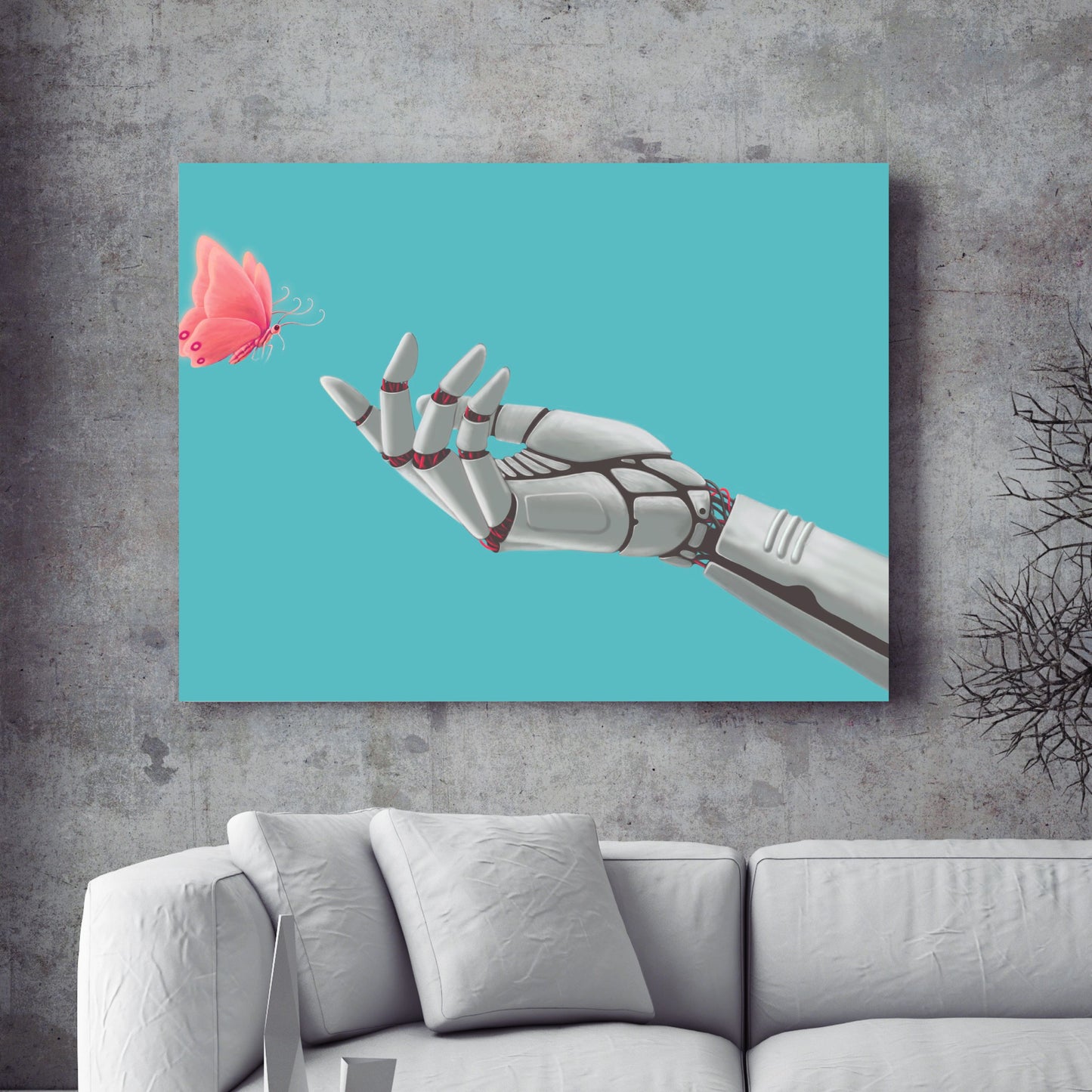 Robot hand with butterfly