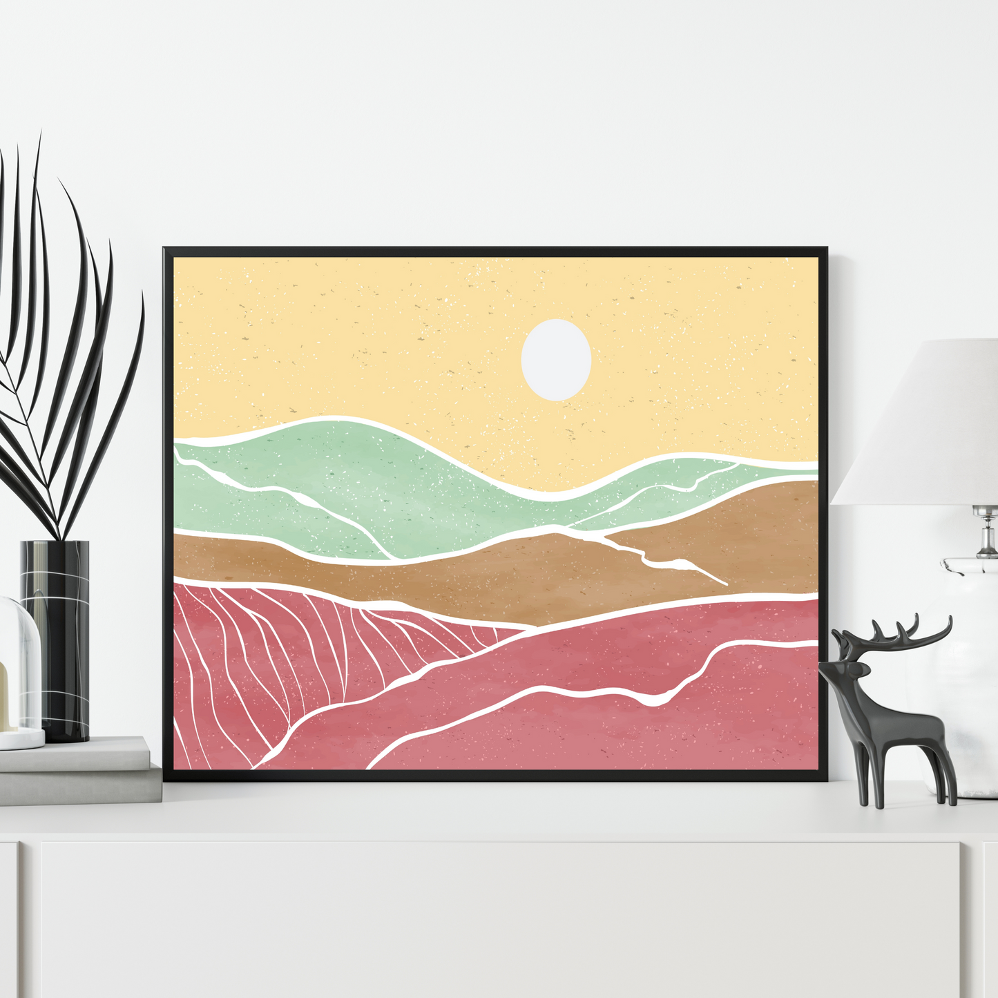 Minimalist modern line art - Abstract Mountains