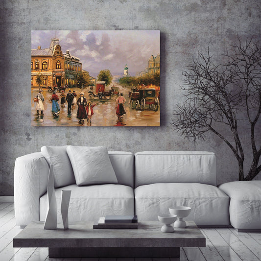 Oil Painting of an Old City