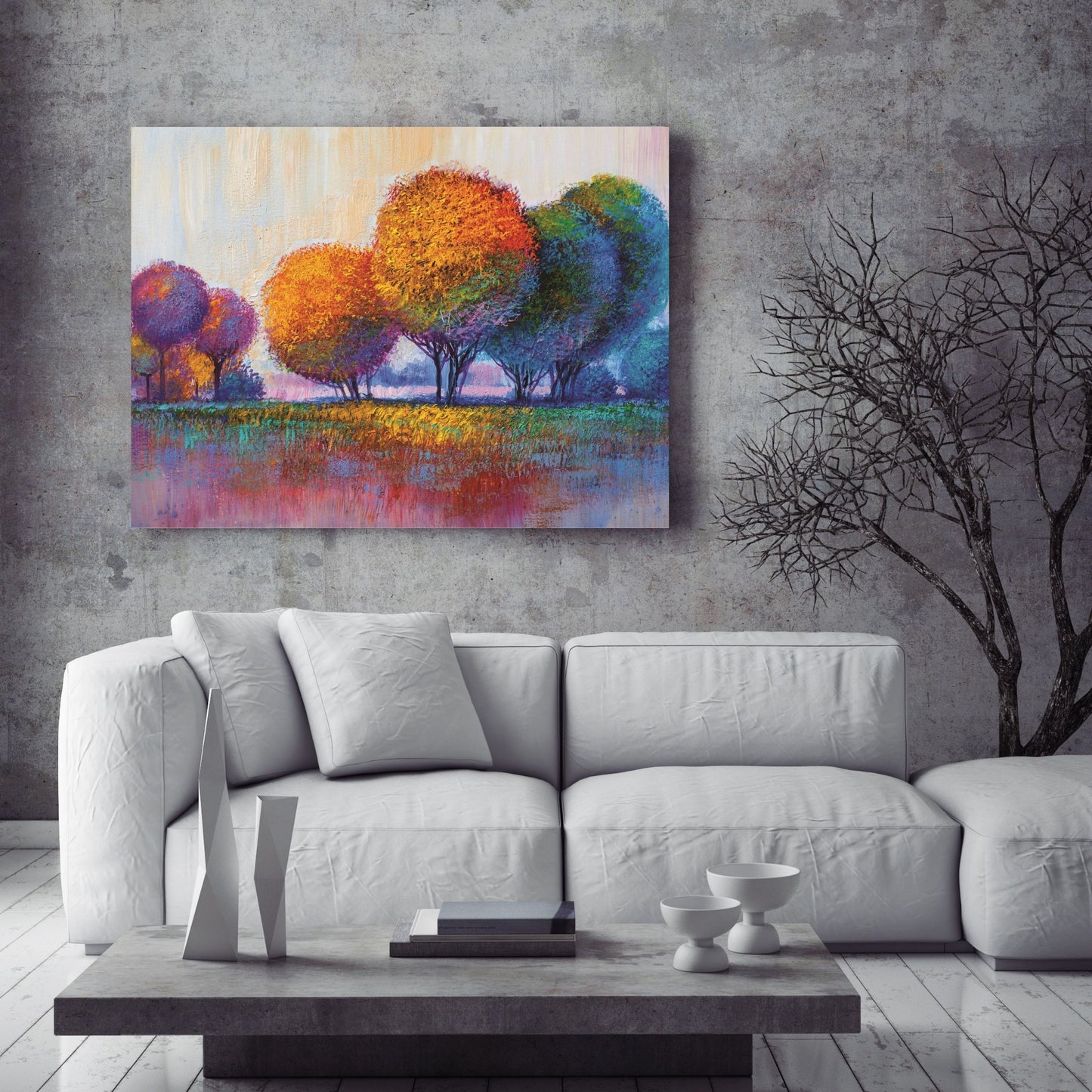 Hand Painted Impressionist, outdoor landscape
