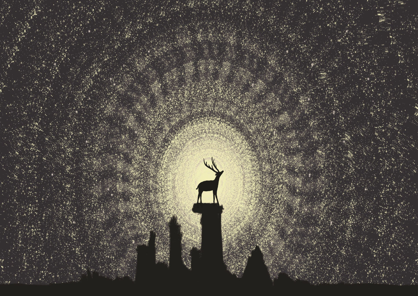 Fantasy Deer with an amazing background