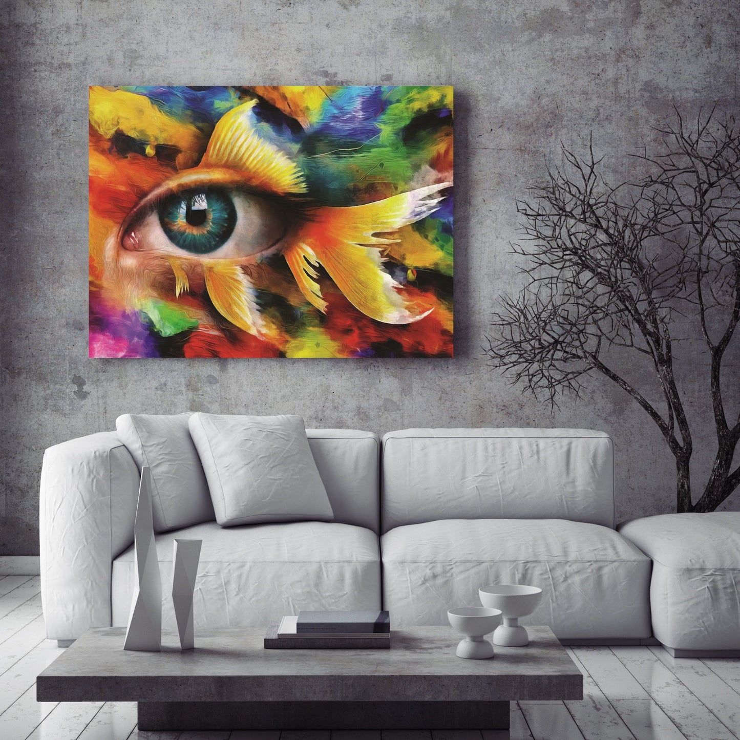 “Fluorite” - Conceptual abstract picture of the eye and gold fish