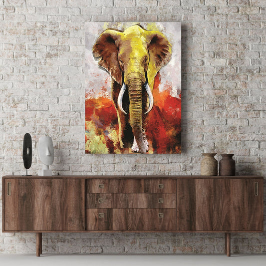 Modern oil painting of an elephant