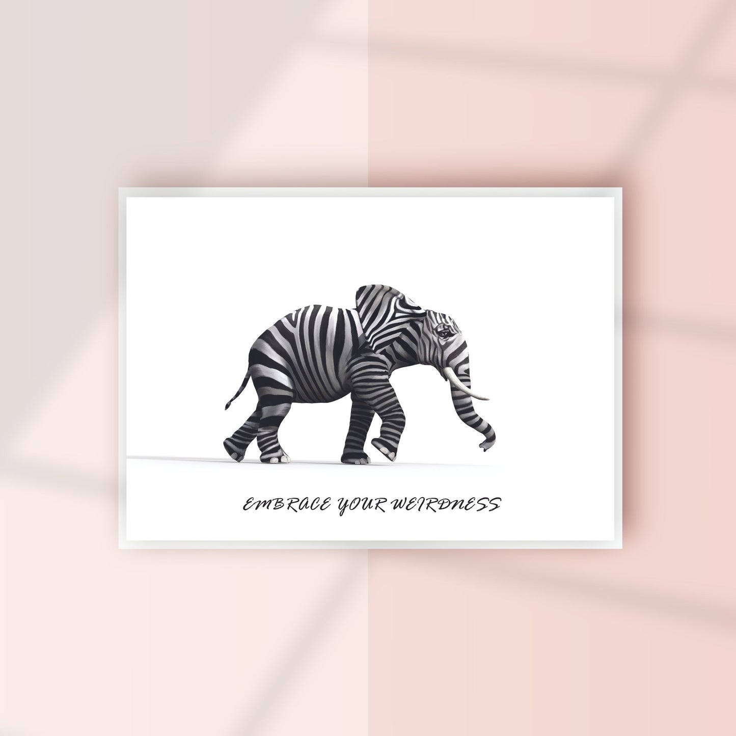 Elephant with zebra skin