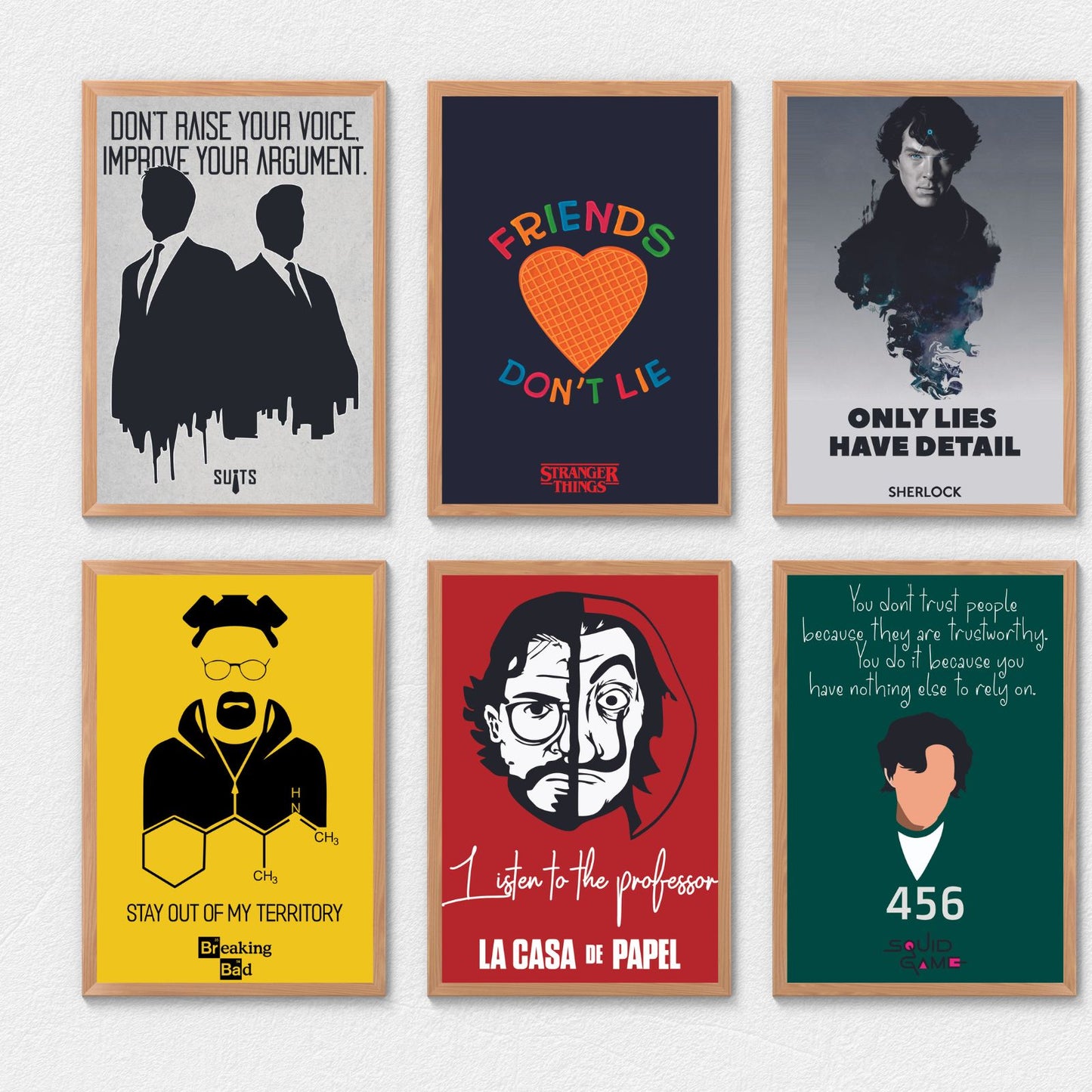 Favorite TV Series Quotes ! (Set of 6 Prints)